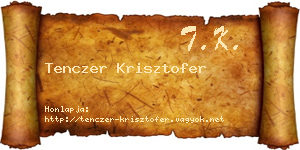 Tenczer Krisztofer névjegykártya