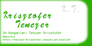 krisztofer tenczer business card